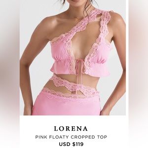 Pink lace top + skirt mathilda set